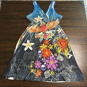 Shoreline Y2K Ed Hardy Style Floral Empire Waist Dress
